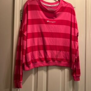Champion Cropped Pink Striped Women's Jersey Top